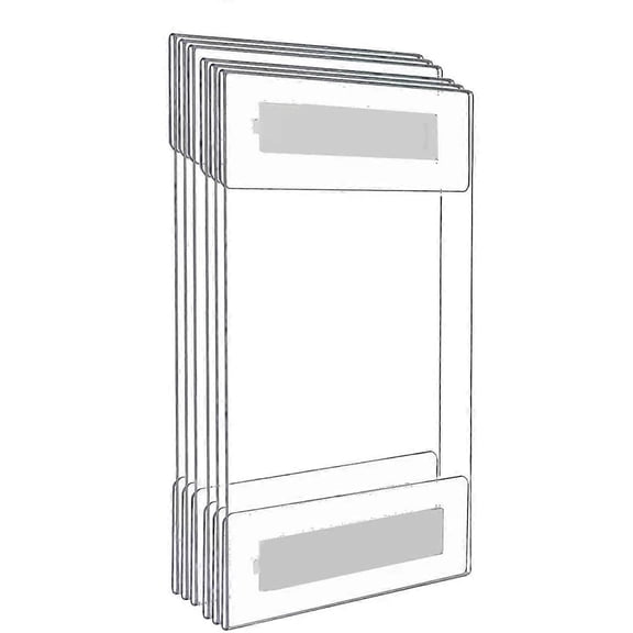 6Pc Acrylic Photo Frame No-Punch Wall-Mounted Transparent Price Tag