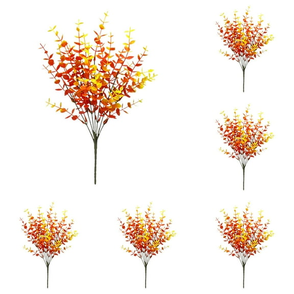 6Pc Artificial Fall Flowers 15-Inch Stems, Autumn Decor With Bendable Wire For Outdoor And Home, Seasonal Arrangements For Porch Garden And Events
