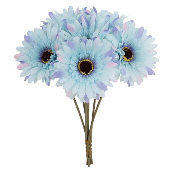 6Pc Artificial Gerbera Daisies Artificial Gerbera Daisy For Living Room,Plastic Blue