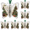 thumbnail image 1 of 6Pc Christmas Tree Cash Holder Ornaments, Clear Acrylic Butterfly Design Cash Tube Holder With Hanging Ribbon For Holiday, Tree Wreath And Gift Giving, 1 of 5