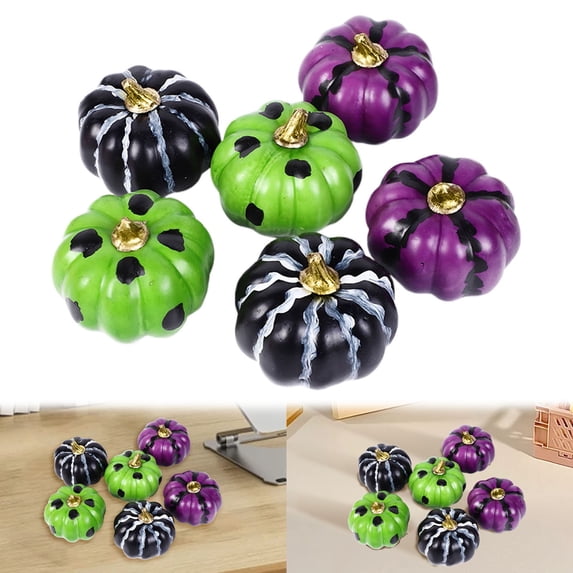 6Pc Clearance Under $5 Colorful Pumpkin Figurines Colorful Pumpkin Set Plastic For Mantelpiece Displaying 6Pc Colorful Pumpkin Set Colorful Pumpkin Set 6Pcs (F)