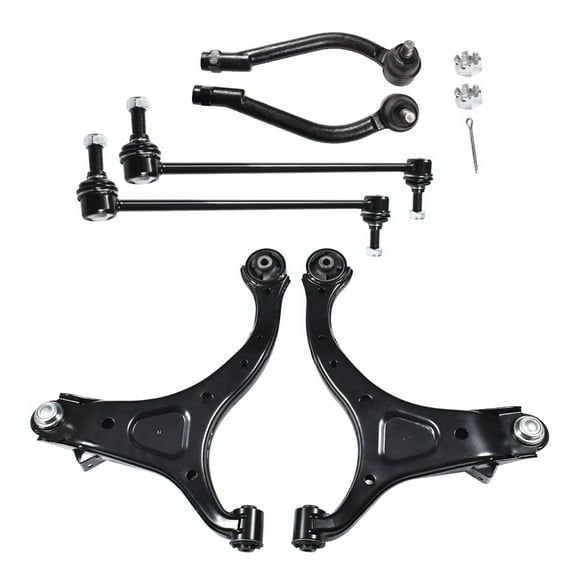 6Pc Control Arms with Ball Joint Tie Rods K621686 Replacement for 2010-2012 Hyundai Santa Fe 2011-2013 Kia Sorento
