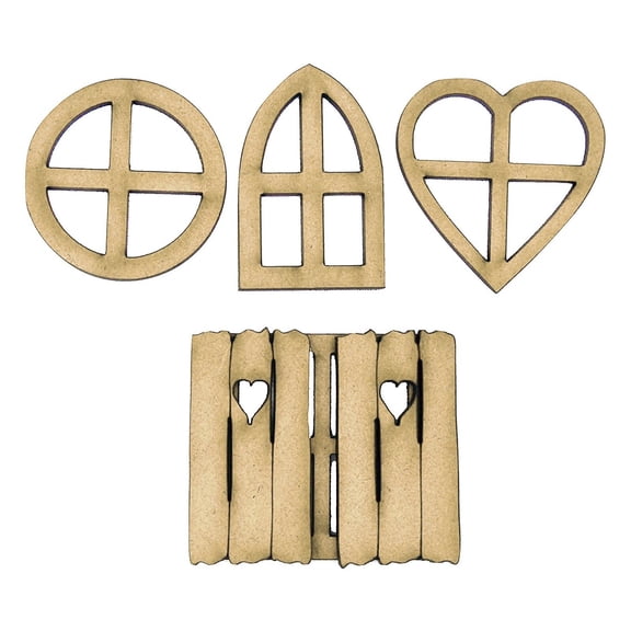 6Pc Fairy Doors - Theater Decorative Craft Doors For Self-Assembly Fairy Door Sets, Fairy Garden Decor, Miniature Scene Decoration, Diy Craft Projects