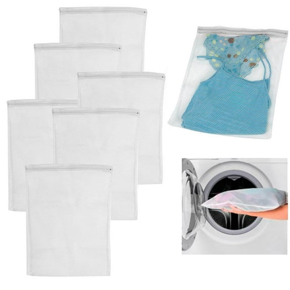 6 Pc Mesh Laundry Bag 15.7" X 19.7" Lingerie Delicates Panties Bras Wash Protect