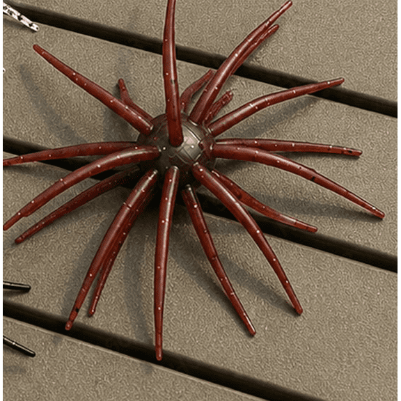 6Pc Sea Urchin Soft Bait, Realistic Fuzzy Dice Fishing Lure, Floating TPR Swimbait with Reflective Stars, Plastic Baits for Bass Fishing,Drop Shot,Wacky Rig/Neko Rig & Finesse,Slow Sinking large size