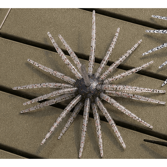 6Pc Sea Urchin Soft Bait, Realistic Fuzzy Dice Fishing Lure, Floating TPR Swimbait with Reflective Stars, Plastic Baits for Bass Fishing,Drop Shot,Wacky Rig/Neko Rig & Finesse,Slow Sinking large size