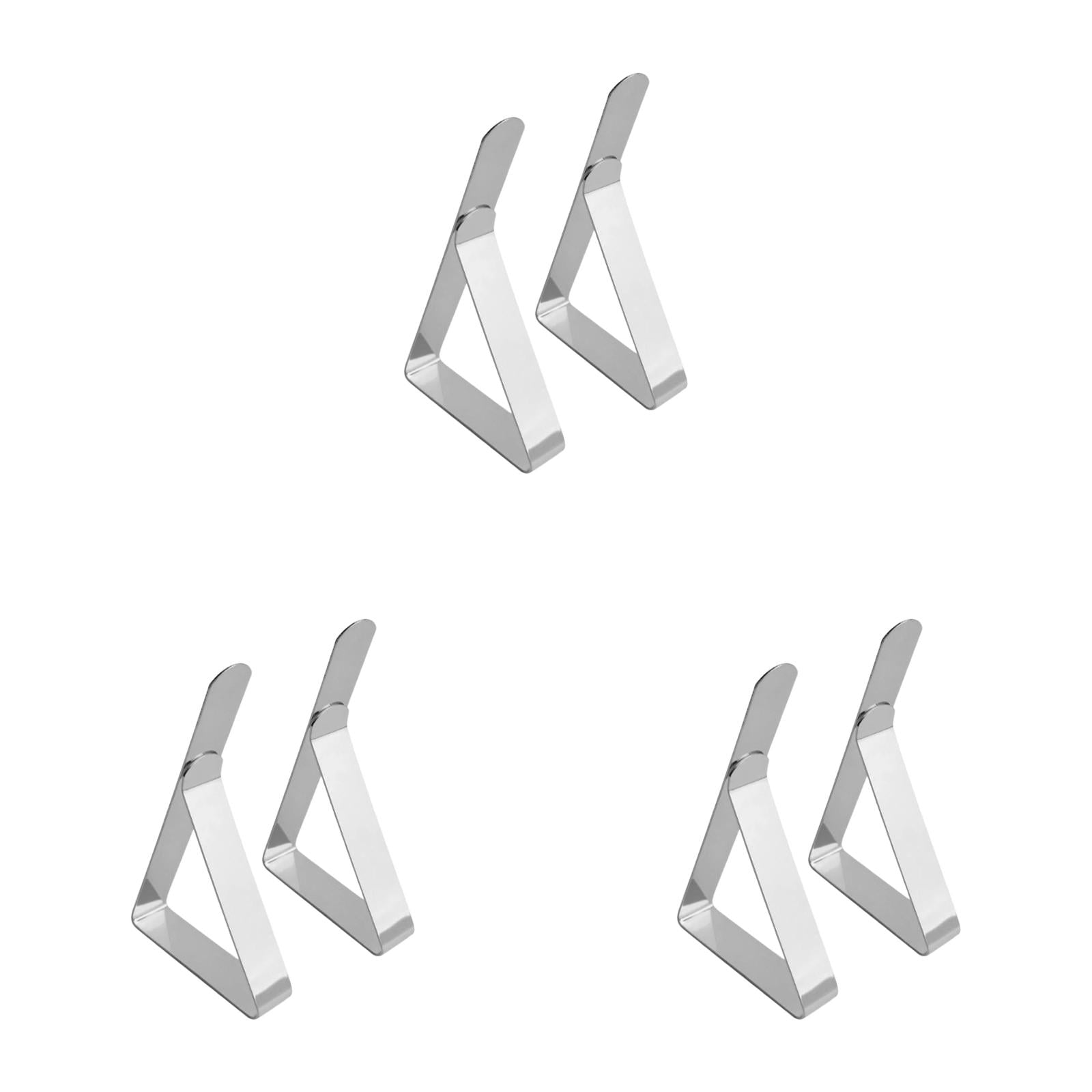 6Pc Stainless Steel Windproof Tablecloth Clips, Triangle Shape Metal ...