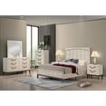 thumbnail image 1 of 6Pc Unique Design Bedroom Set Beige Finish King Size Bed Dresser Mirror Nightstand Chest Solid Wood, 1 of 7