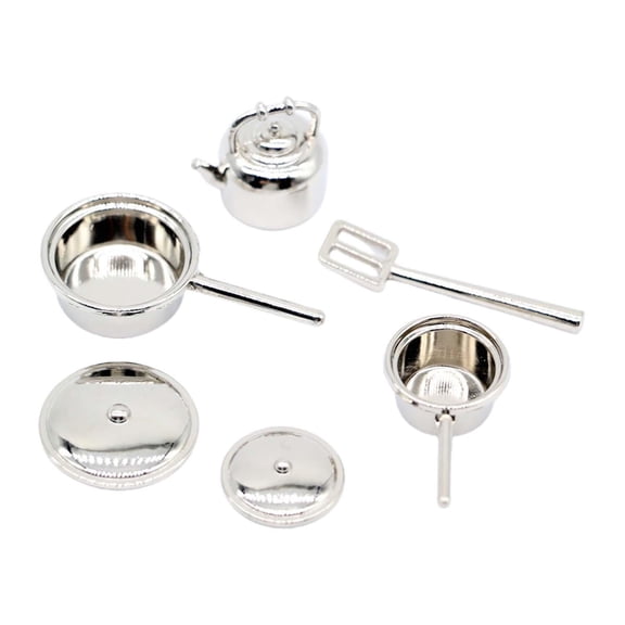6Pcs 1:12 Miniature Kitchen Cookware Cooking Utensils for Boys Holiday Gifts