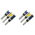 thumbnail image 1 of ! 6Pcs 1/4 Inch Shank Flush Trim Router Bits Pattern Template Bit Set Woodworking Top Bearing Milling Tools, 1 of 6