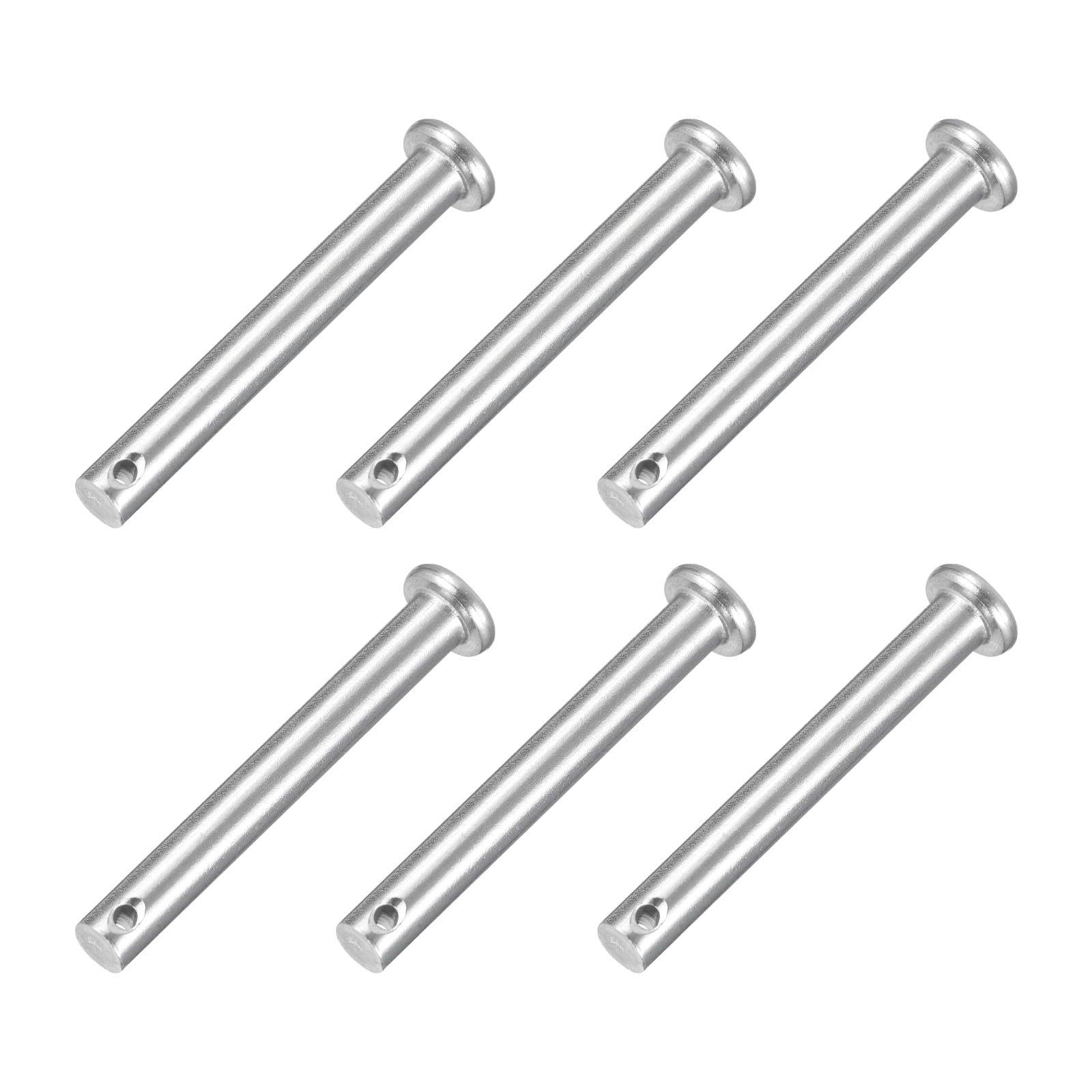 PATIKIL 6-Pack 304 Stainless Steel Clevis Pins – 10x120 Mm, Single Hole, Flat Head, For Hinges, Trailers, And DIY Projects
