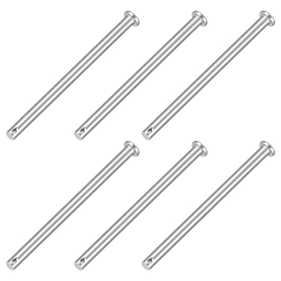 6Pcs 1/4" x 4" Single Hole Clevis Pins, 304 Stainless Steel Flat Head Pins