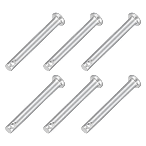 6Pcs 1/8" x 1" Single Hole Clevis Pins, 304 Stainless Steel Flat Head Pins