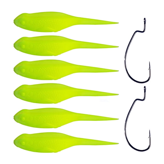 6Pcs 10g/13g Simulation Design Realistic Fish Eye Bright Color Soft Baits Soft Silicone Fishing Worm Swimbaits with Crank Hooks Fishing Gear