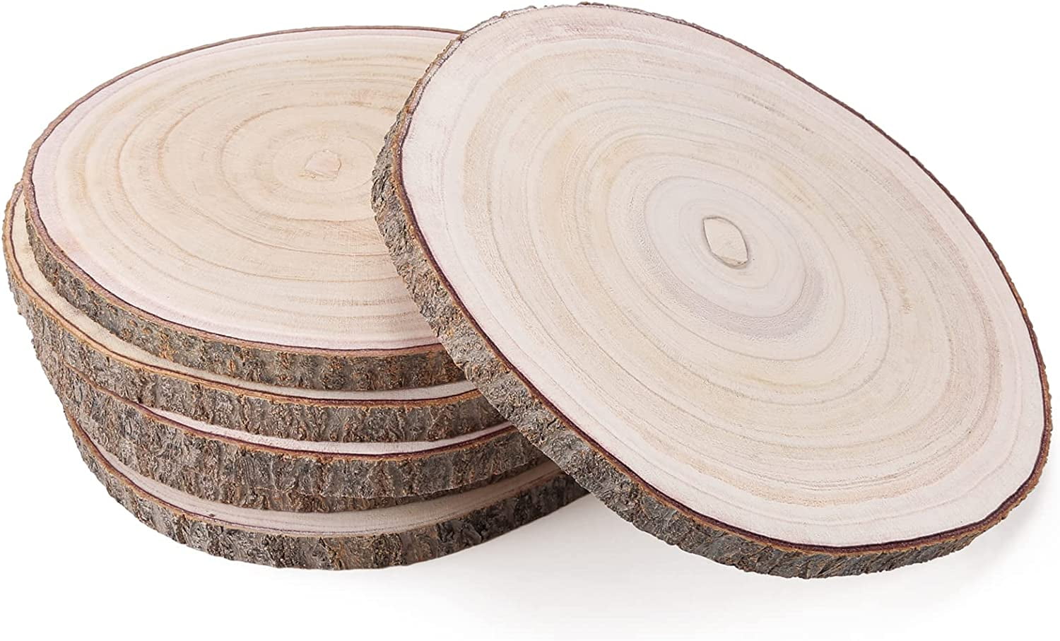 6Pcs 1112 Inch Large Paulownia Wood Slices for Centerpieces, Round