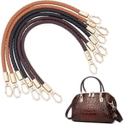 6Pcs 11.7" PU Purse Straps Handles 3 Colors Leather Handbag Handles with Alloy Swivel Clasps Bag Handle Strap Replacement for DIY Handbags Shoulder Bag Crafts Making