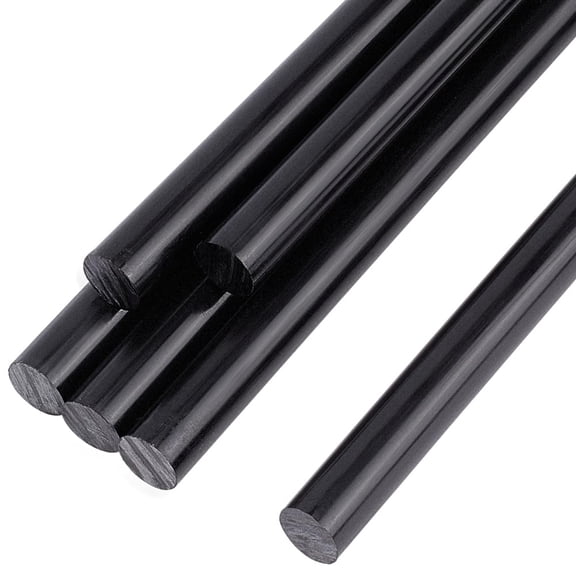 6Pcs 11.8Inch Length Black Acetal Copolymer Rod 0.31Inch Diameter Round Acetal Rod Acetal Bar Dowel Rod for Non-Marring Fixtures DIY Craft Making