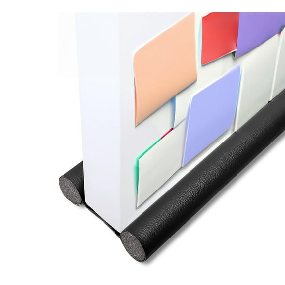 6Pcs 12.8 Inch Black Double Door Draft Stopper Soundproof Windproof Dustproof Block Noise Blocker Light Insect Resistant Under Door