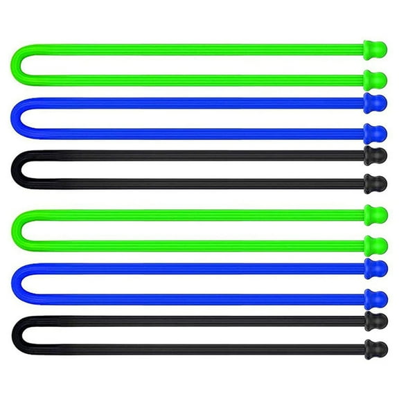6Pcs 12-Inch Original Silicone Cable Tie, Reusable Steel-Core Twist Ties Straps