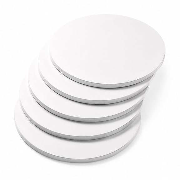 6Pcs 12 Inch White Round Cake Boards, Heavy Duty Food Safe Cardboard Cake Drum Bases with Smooth Surface, Durable Cake Circles for Layer Cakes, Cupcakes, Desserts, Bakery