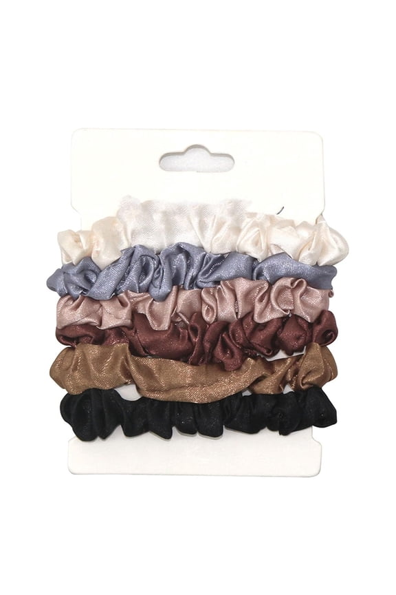 6Pcs 120mm Mixed Color Cloth Elastic Hair Scrunchies Flower Polka Dot Plain Pattern for Women Casual Outings Parties Everyday Use Colorful