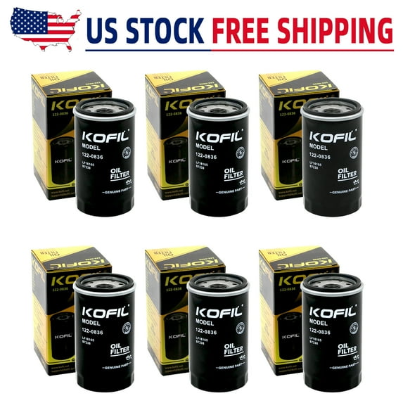 6Pcs 122-0836 Oil Filter for RV QG 5500/7000 Series HGJAA HGJAB HGJAC Models Replaces 01220836 B7238