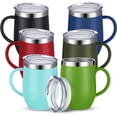 thumbnail image 1 of 6Pcs 12oz Insulated Coffee Mug with Handle Stainless Steel Insulated Coffee Mug Bulk Double Wall Vacuum Travel Mug Tumbler Cup with Sliding Lid Travel Coffee Cup Thermal Cup, 1 of 6