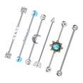 thumbnail image 1 of 6Pcs 14G Stainless Steel Industrial Barbell Earrings for Women Men Piercing Jewelry Industrial Piercing Bar 38MM, 1 of 9