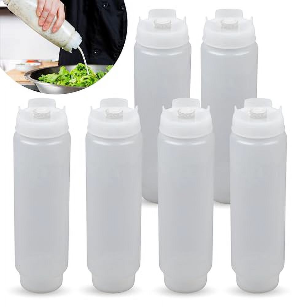 6Pcs 16Oz Squeeze Condiment Bottles Plastic Squeeze Bottles for