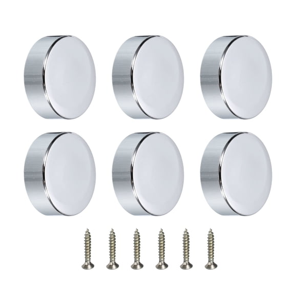 6Pcs 16mm Mirror Screws Zinc Alloy Cap Decorative Cover Nails Solid Standoff Screws