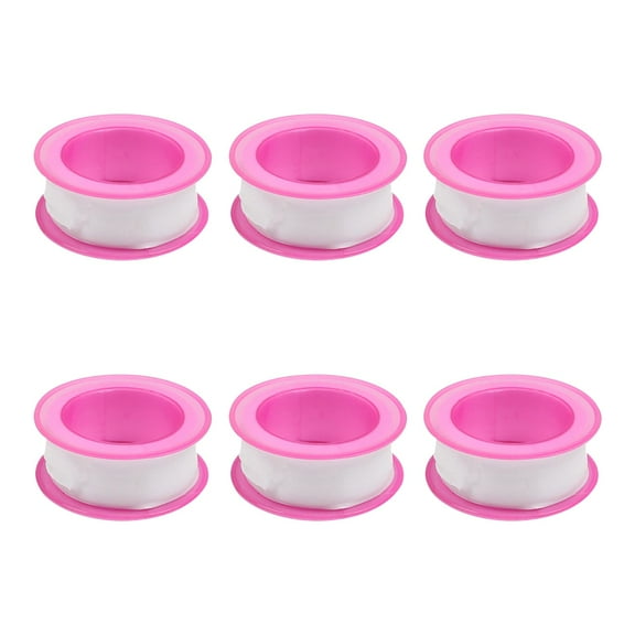6Pcs 16mmx8mx0.1mm Plumbing Tape Pipe Tape PTFE Pipe Sealant Tape Industrial Thread Sealants Teflon Tape Plumbers Tape Seal Tape for Plumber Pipe Thread Seal White Pink