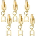 6Pcs 18K Real Gold Plated Brass Gold Fold Over Clasp Foldover Extension