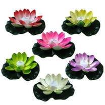 6Pcs/1Pcs Floating Pool Lights,Lily pad Pond Light LED Lotus Flower Lamp,Battery Operated Multicolor Fun Pool Accessories for Pool at Night-Outdoor Swimming Gifts Christmas Decorations