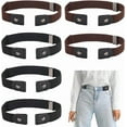 thumbnail image 1 of 6Pcs 2 Colors No Buckle Stretch Belt Elastic Waist Belt for Men Women Canvas Elastic Invisible Belt with Alloy Buckles Adjustable Invisible Stretch Waist Belt for Jeans Shorts Pants, 1 of 5