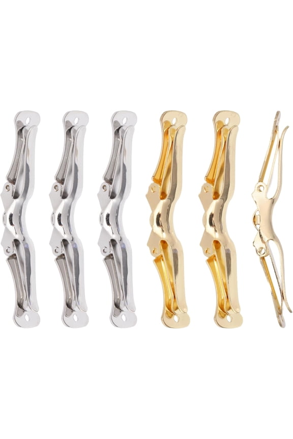 6Pcs 2 Colors Clip On Bow-Tie Hardware Iron Bow Tie Clips Hardware for DIY Bowtie Hardware Closure 70mm 11mm