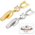 thumbnail image 1 of 6Pcs 2 Colors Fold Over Clasp Cubic Zirconia Necklace Bracelet Extenders Silver & Golden Foldover Extension Clasp Set for Jewelry Extender, 1 of 9