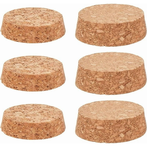 6Pcs 2 Sizes Wine Bottle Corks Large Wooden Tapered Cork Plugs Replacement Glass Bottle Natural Soft Cork Lids Stoppers for Jars and Bottles Mason Jars Crafts 2.24~2.36inch Diameter Wheat DIY