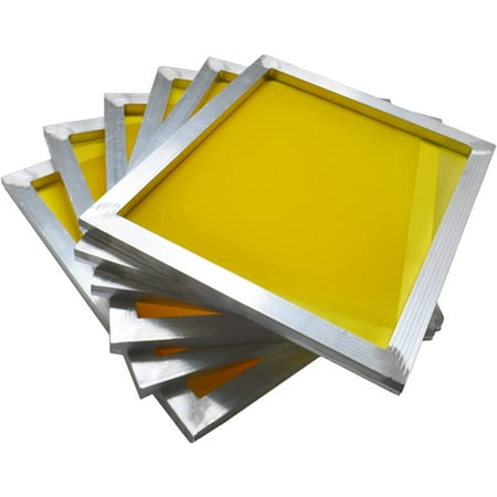 6Pcs 20"*24" Aluminum Silk Screen Frame Fabric Silk Screen Printing Screen Frame with 305 Mesh Yellow DIY