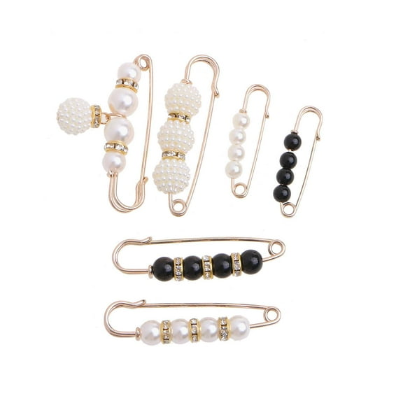 6Pcs/20Pcs Fashion Brooch Tightening Waistband Pin Pearl Brooches for Women Lapel Pin Sweater Shirt Brooch Accessories