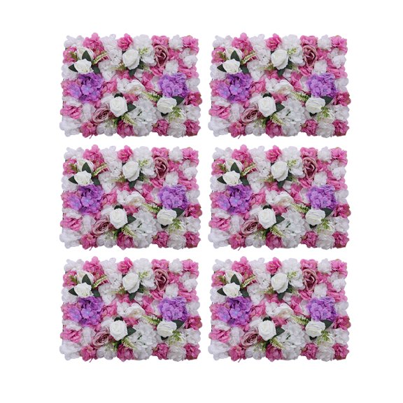 6Pcs 24*16in Peonies Artificial Flower Wall Panels Floral Backdrop Flower Wall Party Home Decor