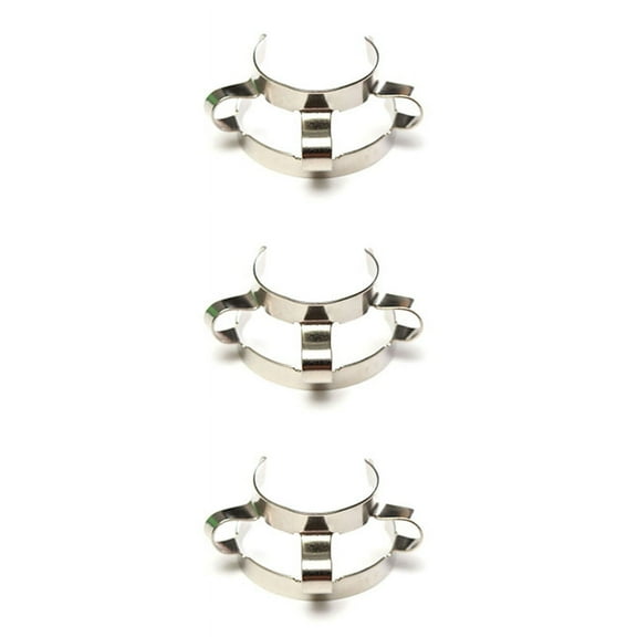 6Pcs 24 Stainless Steel Clip Keck Clamp for 24/29 24/40 Glass Ground Joint,6 X Steel standard clip,Silver