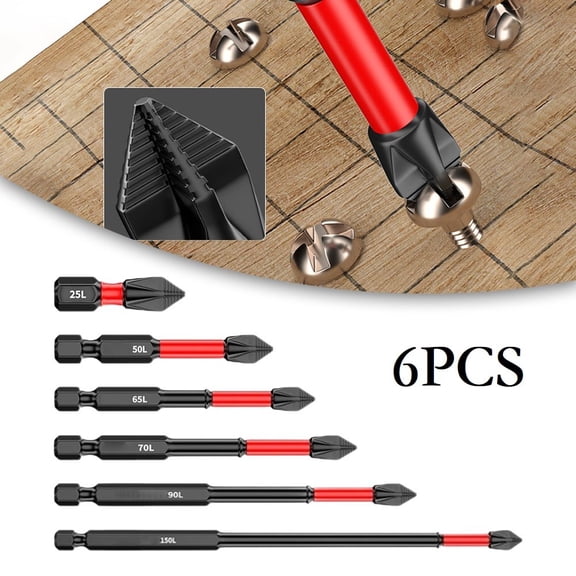 6Pcs 25-150Mm Non-Slip Drill Bits Ph2 Magnetic Batch Head Cross Screwdriver Drill Bits For Electric Screwdrivers 2Pcs 50Mm Fangkenuo