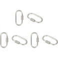 thumbnail image 1 of 6Pcs 26mm 304 Stainless Steel Screw Carabiner Lock Oval Key Clasps Metal Lock Clasps Keychain Hook Connector for DIY Necklaces Bracelet Jewelry Making, 1 of 9