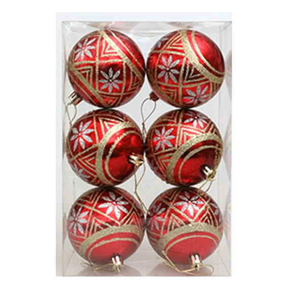 6Pcs 3.15 Inches Christmas Balls Ornaments Christmas Tree Pendants Shatterproof Decorative Baubles Balls for Christmas Tree Decor for Holiday Wedding Party Decoration