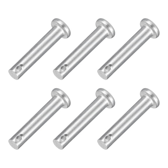 6Pcs 3/16" x 1" Single Hole Clevis Pins, 304 Stainless Steel Flat Head Pins