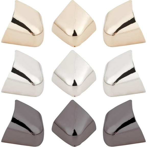 6Pcs 3 Colors Iron Toe Cap Covers Toe Protectors for Pointed Toe High-Heeled Shoes Rhombus Mixed Color 19x25x19.5mm Hole: 2mm 2pcs/color