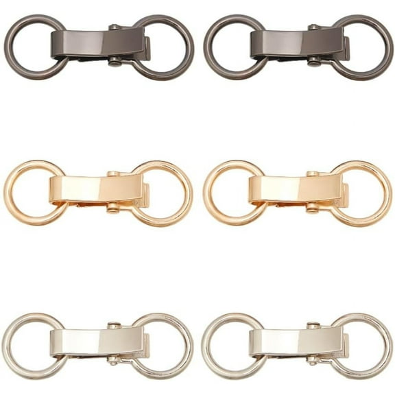 6Pcs 3 Colors Metal 8-Shape Clasp Fasteners Sew-On Toggles Closure Tab Closure Clip Holder Buckle Clasp Pin Mixed Color