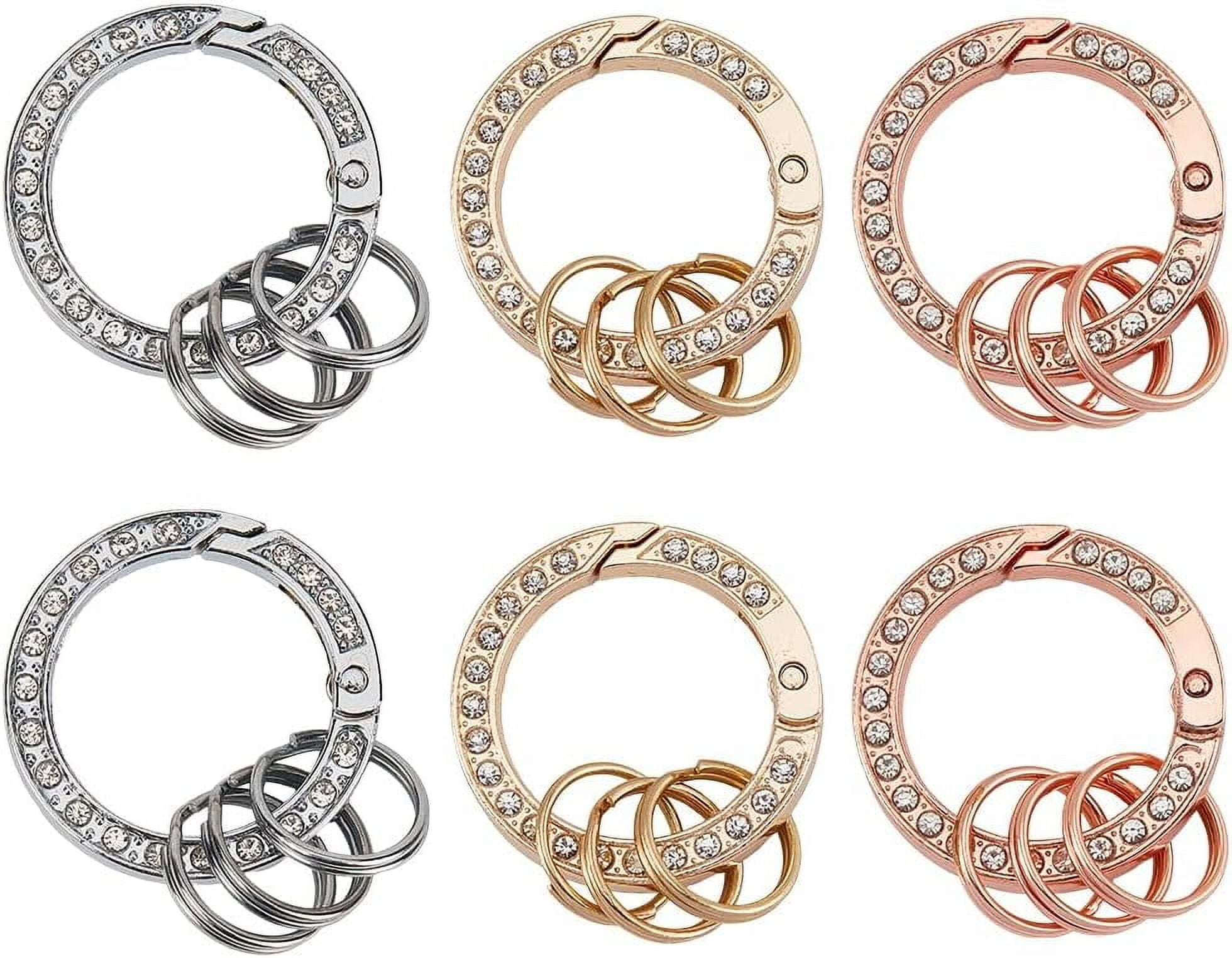 6Pcs 3 Colors Spring Gate O Rings 1.34 inch Round Carabiner Clip ...