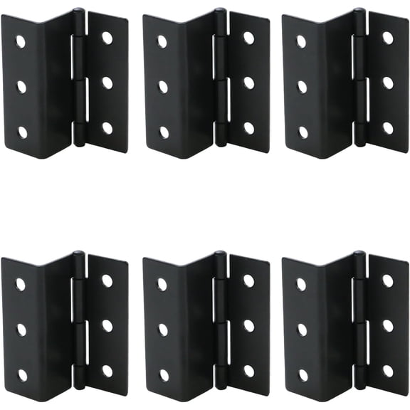 6Pcs 3" Half-Surface Hinges Chest Hinges,1.8mm Thickness Bending Black Semi-Concealed Three Fold Retro Hinge