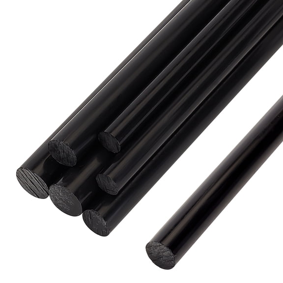 6Pcs 3 Style Round Plastic Sticks Acetal Bar Dowel Rod DIY Sand Table Building Mould Accessories Black 300x8~12mm 2pcs/style DIY